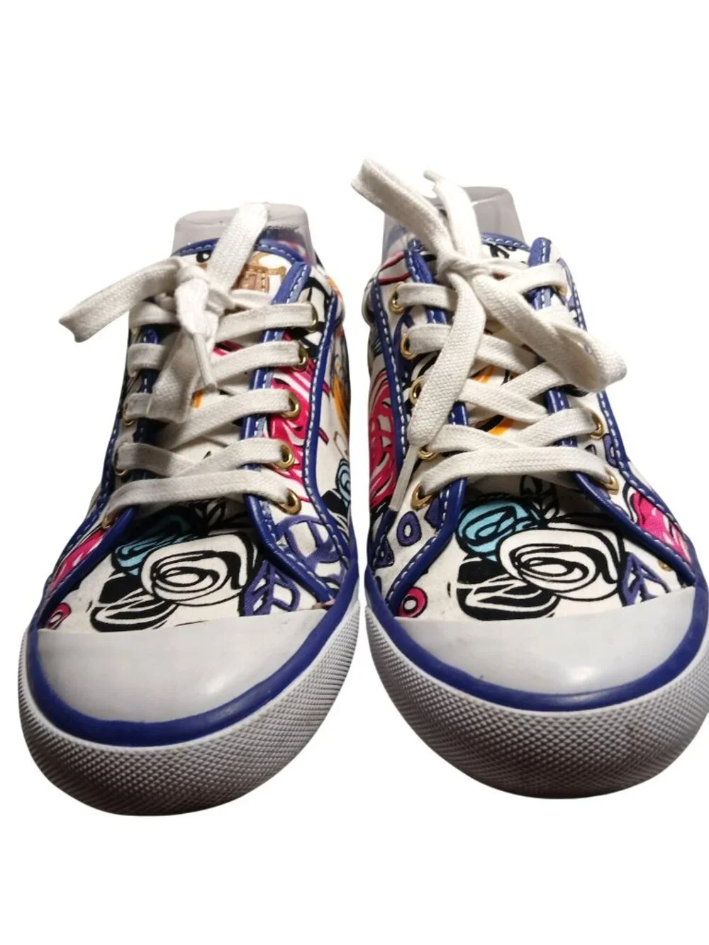 Coach Womens Poppy Graffiti Canvas Sneakers Size 8 Floral Casual Shoes Retro - Picture 4 of 15